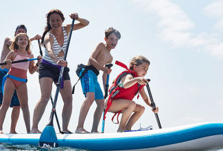 multiperson paddle boarding